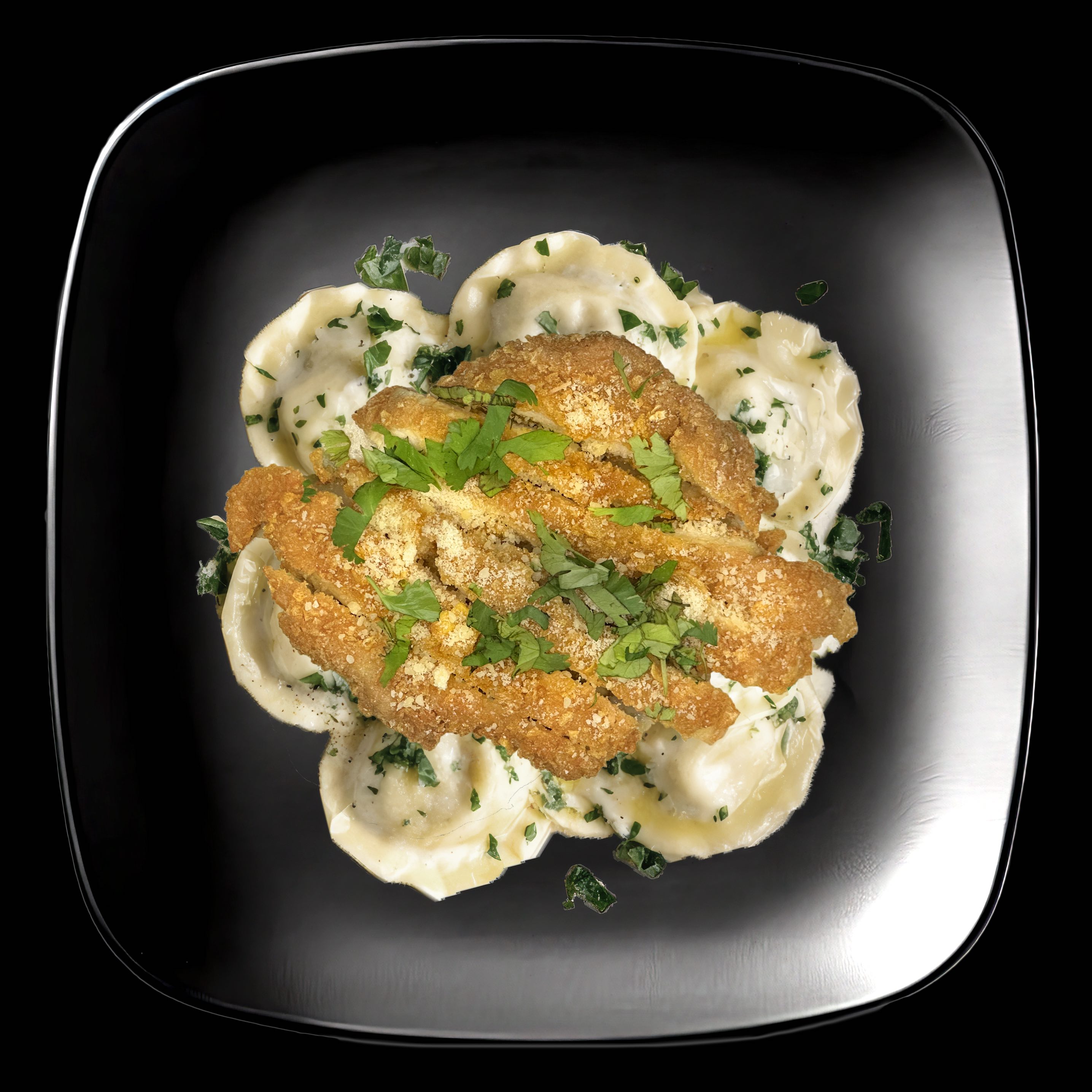 Ravioles c/Crunchy Chicken